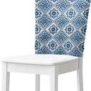 Dining Chair Back Covers Blue Dining Chair Slipcovers 4 Pcs Stretchable Soft Seat Covers Washable Chairs Slipcovers for Home Kitchen Hotel 20 x 19 Inch