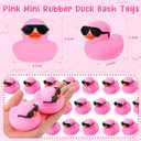 Sosation 36 Packs Mini Rubber Ducks with Sunglasses Sets 2.2 Inch Bath Squeaky Rubber Duckies Cute Float Bathtub Toys for Birthday Party Favors Class Carnival Prizes Car Decor(Pink)