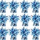 Balloon weights, 12 pieces, aluminum foil, suitable for birthday parties, gatherings, weddings, dinners and other occasions, weight 0.36lb (Light Blue 12pcs)