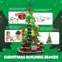 Advent Calendar 2025 Building Blocks Set with LED Light, 24 Days Christmas Countdown Calendar Building Blocks Xmas Thanksgiving Gifts for Adults Men Women (Green-(Christmas Tree))