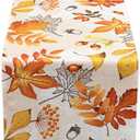 YiHomer Fall Thanksgiving Tabletop Collection for Kitchen Dining Decoration Parties Harvest, Fall Leaves, Table Runner, 14 x 72