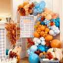 Fall Pumpkin Balloon Garland Arch Kit for Thanksgiving Decorations, 154pcs Burnt Orange Blue White Latex Balloons for Little Pumpkin Autumn Birthday Party