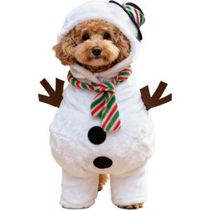 Pet Costume for Small Dogs Cats,Halloween Hoodies Winter Puppy Coat Outfits Funny Pajamas Clothes for Christmas Party,Snowman L (L(Bust: 17.72 inch))
