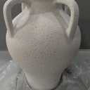 Large White Ceramic Vase - 10.8 Inch Rustic Farmhouse Vase with Handles for Home Decor, Vintage Tall Vases for Living Room, Table, Bathroom, Holiday & Weddings (Rock Sand White)