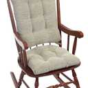 Klear Vu Omega Non-Slip Rocking Chair Cushion Set, Assembled in USA, Thick Padding & Tufted Design, Includes Seat Pad & Back Pillow with Ties, 17x17 Inches, 2-Piece Set, Saltbox Gray