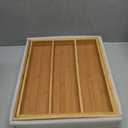 Expandable Silverware Drawer Organizer Storage Large Bamboo Kitchen Tool Utensil Organizers Divider Cutlery Tray Adjustable Flatware Drawer Organizer for Spoon Spatula Cooking Utensils Holder Tray ((12.6"-21")x 15.7")