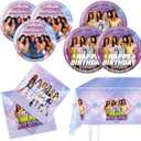 KATSEYE Birthday Decorations, 20 Plates, 20 Napkins and 1 Tablecover for Girls Fans KATSEYE Party Supplies