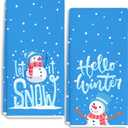 RZQIJ Lets Snow Winter Wonderland Towels Dish Towels Dishcloth, Snowman Winter Christmas Holiday Decor for Kitchen Bathroom Home, 16 x 24 Farmhouse Decoration Hand Towels Set of 2. (030)