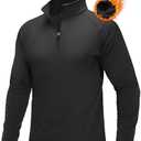 MAGCOMSEN Men's Quarter Zip Pullover Long Sleeve Sweatshirts Fleece Lined Golf Pullover Thermal Gym Workout Tops, XL