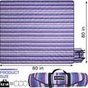 Large Picnic Mat, Outdoor Camping Mat, Tent Mate. Easy to Carry and Store, Water-Resistant, Dust-Proof Sand-Proof, Machine Washable. Thickened. For Picnics, Lawns, Concerts, Outdoor Adventures. (80" x 80", Blue)