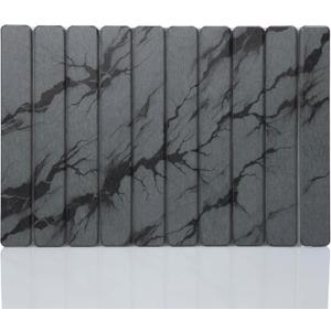 Mu'min-Foldable Stone Bath Mat  Diatomaceous Earth Shower Mat with Non-Slip Rubber Base  Quick Dry, Ultra Absorbent Bathroom Mat  Modern & Minimalist Design  Easy to Clean (23. x 15.5)