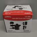 Electric Air Pump, 110V AC/12V DC Portable Air Mattress Two-Way Universal Inflator Pump for Inflatables Pool, Airbeds, etc with 3 Nozzles and Storage Bag