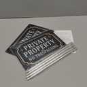 Kichwit 2 Pack Private Property No Trespassing Sign, Aluminum, 12" x 8", 14" Metal Stakes Included
