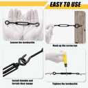 Chumia 16 Pcs M6/5/4 Turnbuckle Hook and Eye 304 Stainless Steel Heavy Duty Turnbuckle for Cables Wire Rope Tension Sun Shade Railing Sail Hardware Hanging DIY String Light Tent(M-Four,Black)