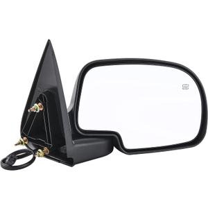 Side View Mirror Replacement Fit for 1999-2002 Chevy Silverado 1500 2500 HD 3500 HD,GMC Sierra 1500 2500 HD,GMC Yukon/Yukon XL 1500 Black Power Adjusted Heated Manual Folding Passenger Side