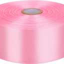 1-1/2 inch Pink Satin Ribbon 50 Yards Solid Fabric Ribbons Roll for Wedding Invitations, Bridal Bouquets, Sewing, Party Decorations, Gift Wrapping and More