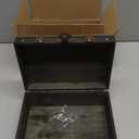 Wooden Box with Lid Vintage Treasure Chest with Hinged Lid Decorative Lock box Keepsakes Boxes (L)