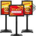 Sign Stand 11x17inch Pedestal Sign Holder Poster Stand 3Packs Adjustable Floor Standing Sign Holder with Heavy Duty Display Stand for Indoor Outdoor Business Store Sign Holders(Black)