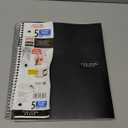 Five Star Spiral Notebook + Study App, 5 Subject, College Ruled Paper, 8-1/2" x 11", 200 Sheets, Fights Ink Bleed, Water Resistant Cover, Black (72081)