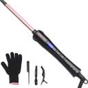 Small Curling Iron 3/8 Inch, 9mm Thin Hair Curling Wand for Short and Long Hair, Professional Ceramic Hair Curler Wand, Include Heat Resistant Glove