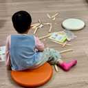 Sigmat PU Leather Round Chair Cushion Memory Foam Waterproof Round Stool Cushion for Kitchen Stool, Living Room Chiar, Office Chair, Car or Floor Pillow(14 Inch, Off White)