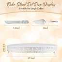 Wenqik 20 Inch White Cake Stand Set Metal Round Cupcake Dessert Stand with Cake Cutting, Flower Spatula Wedding Cupcake Pastry Display Candy Holder Display for Wedding Party Birthday Baby Shower