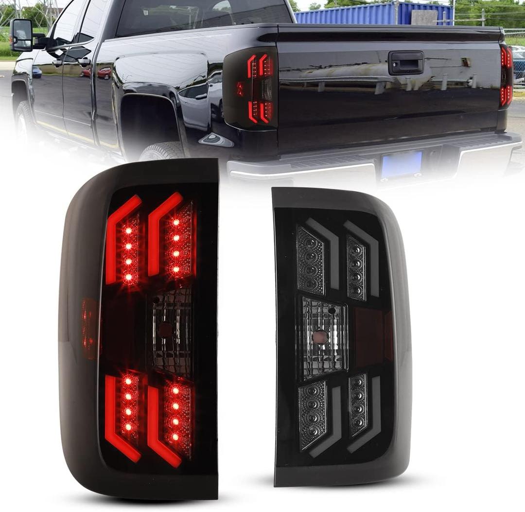 NIXON OFFROAD LED Tail Lights Fit For 2014-2018 Chevy Silverado 1500 & 2015-2018 Chevy Silverado 2500/3500HD Taillight Assembly Not Fit Silverado with Factory LED Tail Light (Smoked Lens)
