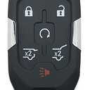 Replacement Key Fob Cover Case fit for Chevy Suburban Tahoe 2015 2016 2017 2018 2019 2020 GMC Yukon Keyless Entry Smart Remote Key Fob Shell (Black)