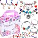 COO&KOO Charm Bracelet Making Kit, A Unicorn Girls Toy That Inspires Creativity and Imagination, Crafts for Girls Ages 8-12 with Jewelry Making Kit Perfect Gifts for 6 7 8 9 10 Girl Self-Expression!