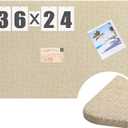 36"x 24" Linen Fabric Bulletin Board Pinboard for Walls Display Frameless Pinboard Display Notice Memory Board for Office Walls Home Kitchen Easy to Install(Brown)