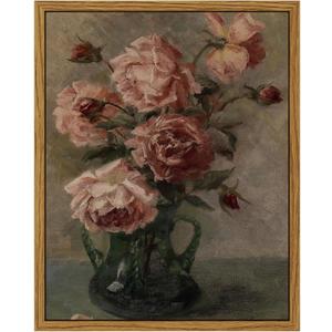 InSimSea Framed Wall Art for Living Room Framed Wall Decorations Rose in Vase Valentine Decor Floral Wall Art Home Decor Flower Pictures for Living Room Bathroom Kitchen Wall Decor 8x10in (10L" x 8W")