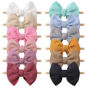 yoyokid 12 PCS Hairband with Baby Girl Bows Soft Nylon Baby Headbands and Bows Hair Accessories for Newborn Infant Toddlers Kids