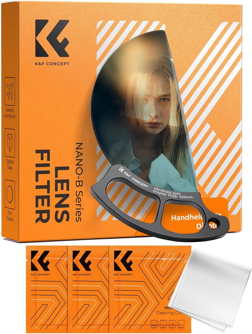 K&F Concept 100mm Handheld Diopter Filter Special Effects Optical Glass Prism for Camera Lens