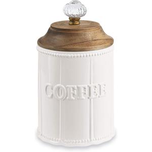 Mud Pie Circa Door Knob Coffee Canister, Wood