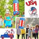 17'' USA Patriotic Firecracker Piata for 250th Anniversary Flag Red White and Blue Birthday Piatas with Stick Blindfold and Confetti for American Adult 4th of July Independence Day Decor