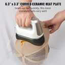 Hat Press, Mini Hat Heat Press Machine for Caps & Patches, Portable Handheld Cap Easy Press Machine with 3 Heating Levels, Auto-Off & 6.3"x3.3" Curved Heating Plate