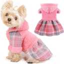 Dog Hoodie Sweater Clothes for Small Dogs Boy Girl Pet Hoodies for Cold Weather Coats Spring Dog Sweatshirt for Chihuahua Yorkie Cat Sweater Costumes, XXS, Pink