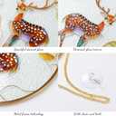 Deer Suncatcher Stained Glass Window Hanging with Metal Chain and Hooks 7.8 Inch Christmas Decor Indoor/Outdoor Home & Garden Decor Housewarming Gift