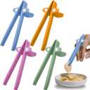 4 PCS Finger Chopsticks for Gamers - Cute Wheat Straw Office Snack Chopsticks - Snack Grabber & Chip Helper Tool - Reusable Non-Slip Gaming Snacking Solution