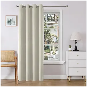 Joydeco Door Curtain for Closet Doors 78 Inches Long 1 Panel, Blackout Doorway Curtain for Open Closet Bedroom, Room Divider for Privacy (Beige, 40Wx78L)