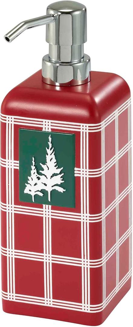 Izod - Lotion Pump/Soap Dispenser, Decorative Countertop Accessories, Holiday Home Decor, Dorm Room Essentials (Nordic Collection, Red)