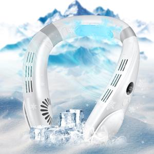 Jawhock Neck Fan with Cooling Plate｜Portable Neck Air Conditioner｜4400mAh Rechargeable Battery｜Hands Free Bladeless Fan for Gym Office Travel Camping｜3 Speed Personal Cooling Fan