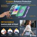 Case for iPad A16 11th/10th Generation 11 inch/10.9 inch 2025/2022, Ubearkk for iPad a16 case with Screen Protector, 360 Degree Rotating Stand Shoulder Strap Pencil Holder Purple Mint