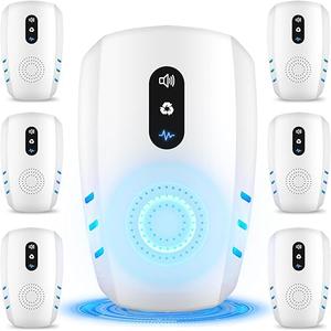 Cvtayn Upgraded Ultrasonic Pest Repellent Indoor Insect Repeller, Pest Control, Repellent Roach, Mouse, Bugs, Mosquito, Mice, Spider, Ant, Rodent Repellent Ultrasonic Plugin, 3 Mode Switching, 6 Packs
