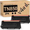 v4ink 2 Pack Compatible Toner Cartridge Replacement for Brother TN850 TN820 TN 850 to use with HLL6200DW HLL6200DWT HLL6250DW MFCL5800DW MFCL5900DW DCPL5500DN Series Printers , Enhanced Version
