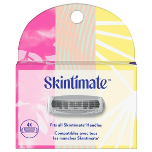 Skintimate 4-Blade Razor Refill Cartridges with Aloe and Vitamin E, 4 Count
