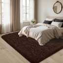 5x8 Area Rug for Living Room:Ultra Soft Fluffy Shag Brown Rugs,Large Fuzzy Plush Indoor Non Slip Carpet Washable Rug for Bedroom Kids Nursery Office Dorm Modern Decor(Brown 5'x8')