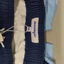 maamgic 2 in 1 Mens Swim Trunks 7 Inch Swim Shorts Swim Suits Board Shorts (XX-Large, Blue-white Horizontal Stripe)