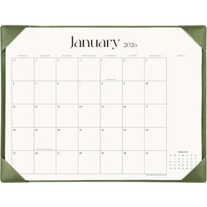 Simplified Desk Calendar 2026 with Desktop Mat, Cabbrix Large Desk Pad Calendar 21" x 16-1/2" Including January 2026 to December 2026, Desk Blotter Calendar for Home School and Office (Mint Green)