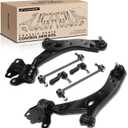 A-Premium Set of 6, Front Lower Control Arm, Sway Bar Link, Outer Tie Rod End, Compatible with Mazda 3 Mazdaspeed 2007 2008 2009, L4 2.3L, Turbocharged Only